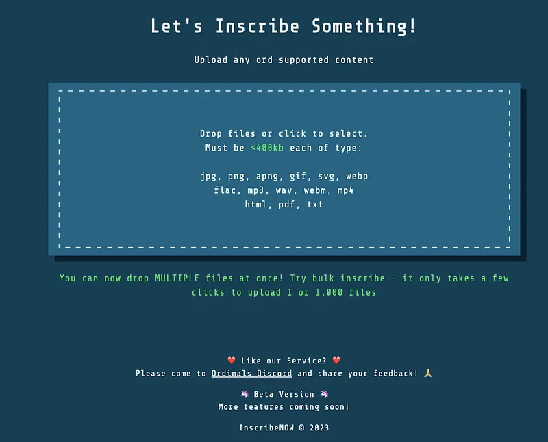 InscribeNow Interface